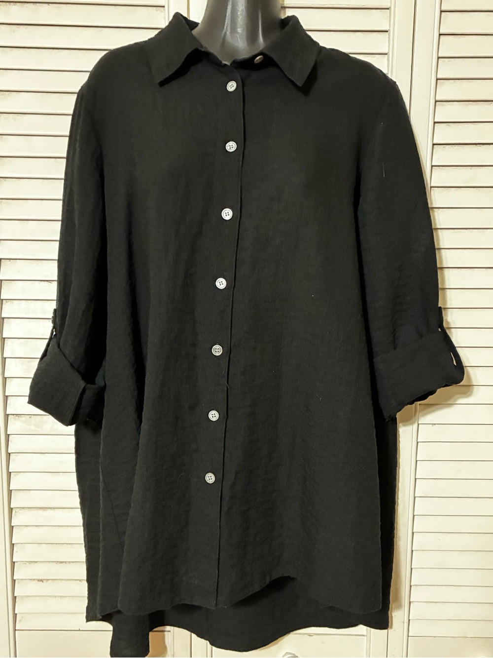 John Mark Black Casual Button-Down Shirt